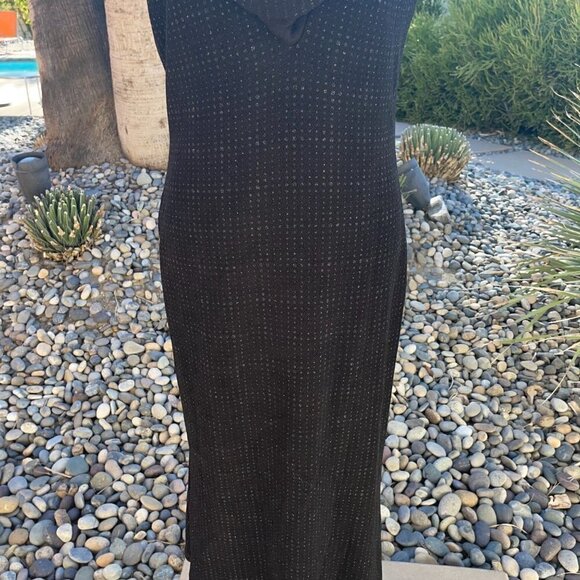 Jessica McClintock Halter Dress Womens Size 12 Millennium 2000 Black Sparkle NWT - Picture 8 of 12